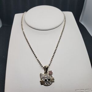 Sterling Silver Necklace with Cat Pendant